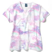 V-Neck Short Sleeve Top: RAINBOWSKY