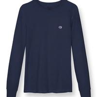 C-Life Sleep Long Sleeve Waffle Navy T-Shirt: 031NAVY