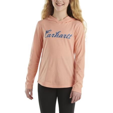 Long Sleeve Hooded Cursive Logo T-Shirt 