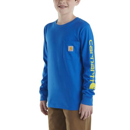 BOYS' LONG-SLEEVE GRAPHIC POCKET T-SHIRT