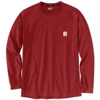 CARHARTT FORCE® RELAXED FIT LONG-SLEEVE POCKET T-SHIRT: R99Cranapple