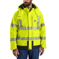 Carhartt High-Visibility Waterproof Loose Fit Heavyweight Insulated Class 3 Jacket: BRITELIME