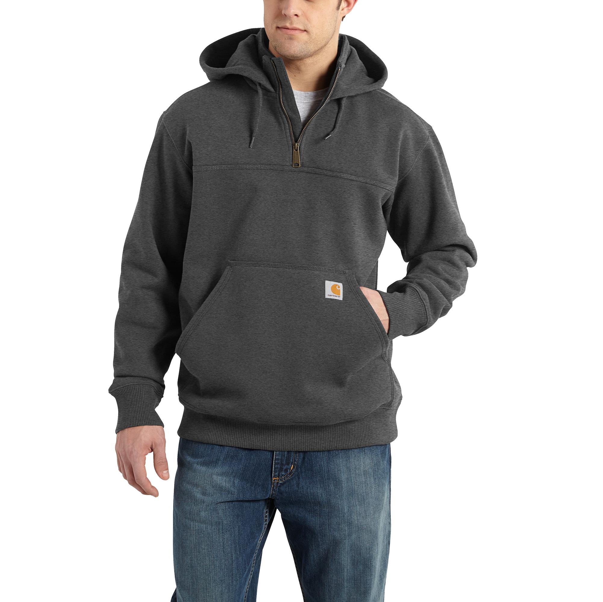 RAIN DEFENDER® LOOSE FIT HEAVYWEIGHT QUARTER-ZIP HOODIE: 026CARBONHTR