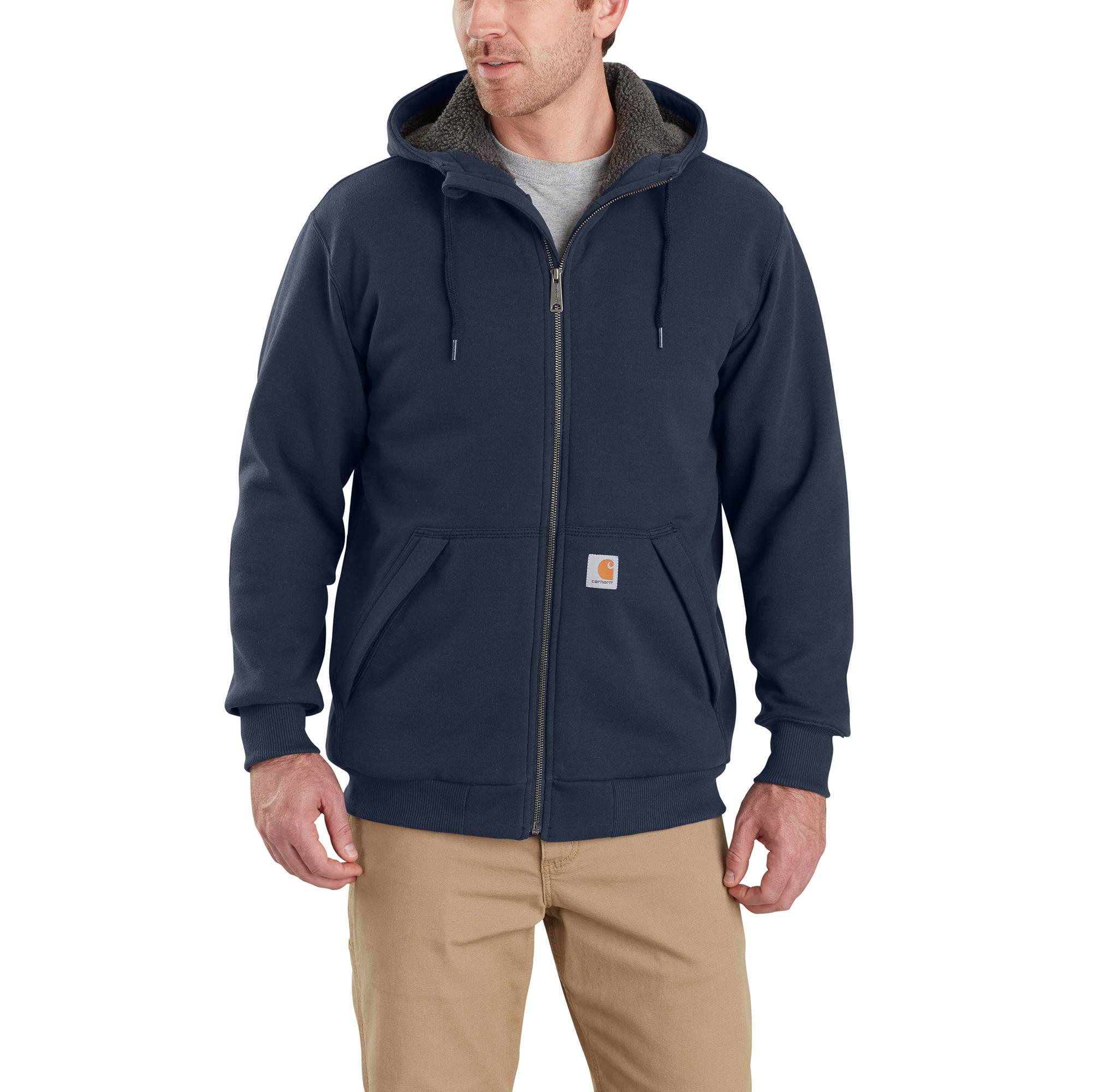 RAIN DEFENDER® RELAXED FIT MIDWEIGHT SHERPA-LINED FULL-ZIP SWEATSHIRT