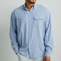 TIDE POINT MINICHECK BUTTON-DOWN: QUIET HARBOR