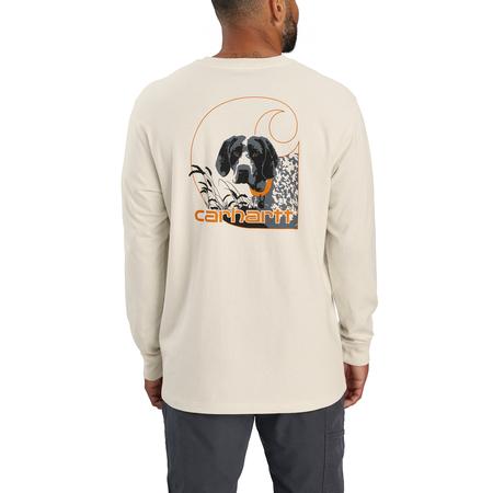 Carhartt Men's Loose Fit Heavyweight Long-Sleeve Pocket Dog Graphic T-Shirt