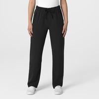 Nova Stovepipe Straight Leg High-Low Hem Pant: BLACK