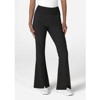 RENEW Women's Front Slit Flare Scrub Pant: BLACK