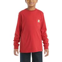 Boys' Long-Sleeve Pocket T-Shirt: 601/CHILIPEPPER