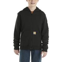 Boys' Long-Sleeve Full-Zip Logo Sweatshirt: 001/CAVIARBLACK