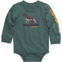 Boys' Long-Sleeve Dog Bodysuit : 303/CILANTROHTR