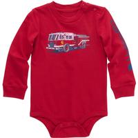 Carhartt Long Sleeve Fire Truck Bodysuit: 601/CHILIPEPPER