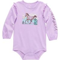 Long Sleeve Horse Bodysuit: 533/CROCUSPETAL