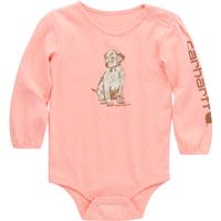 Long Sleeve Puppy Bodysuit: 680/PEACHAMBER