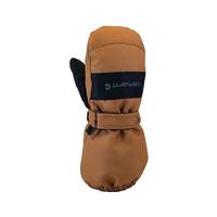 Kid's Carhartt Waterproof Mitten with Zip Cuff: BROWN