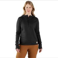 Women's Carhartt Force® Half-Zip Hooded T-Shirt: N04BLACK