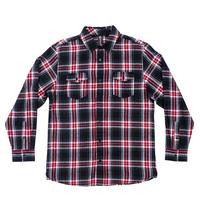 Burnside Men's Modern Plaid Flannel Shirt: Red