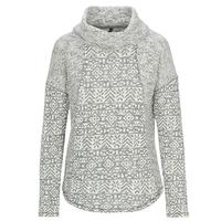 North River Women's Jacquard French Terry Cowl Neck Sweater: LAVA