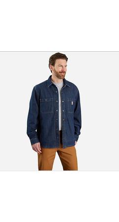 Carhartt Men's Denim Fleece Lined Snap-Front Shirt Jacket