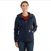 WOMEN'S RELAXED FIT MIDWEIGHT FULL-ZIP SWEATSHIRT: NAVY