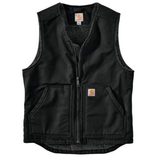 RELAXED FIT WASHED DUCK SHERPA-LINED VEST