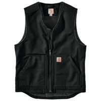 RELAXED FIT WASHED DUCK SHERPA-LINED VEST