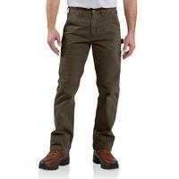 RELAXED FIT TWILL UTILITY WORK PANT: DARKCOFFEE