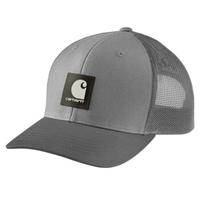 RUGGED FLEX® TWILL MESH-BACK LOGO PATCH CAP: APHASPHALT