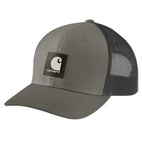 RUGGED FLEX® TWILL MESH-BACK LOGO PATCH CAP: DOVDustyOlive