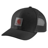 RUGGED FLEX® TWILL MESH-BACK LOGO PATCH CAP: N04BLACK