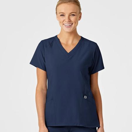 W123 Women's Stylized V-Neck Scrub Top