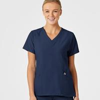 W123 Women's Stylized V-Neck Scrub Top